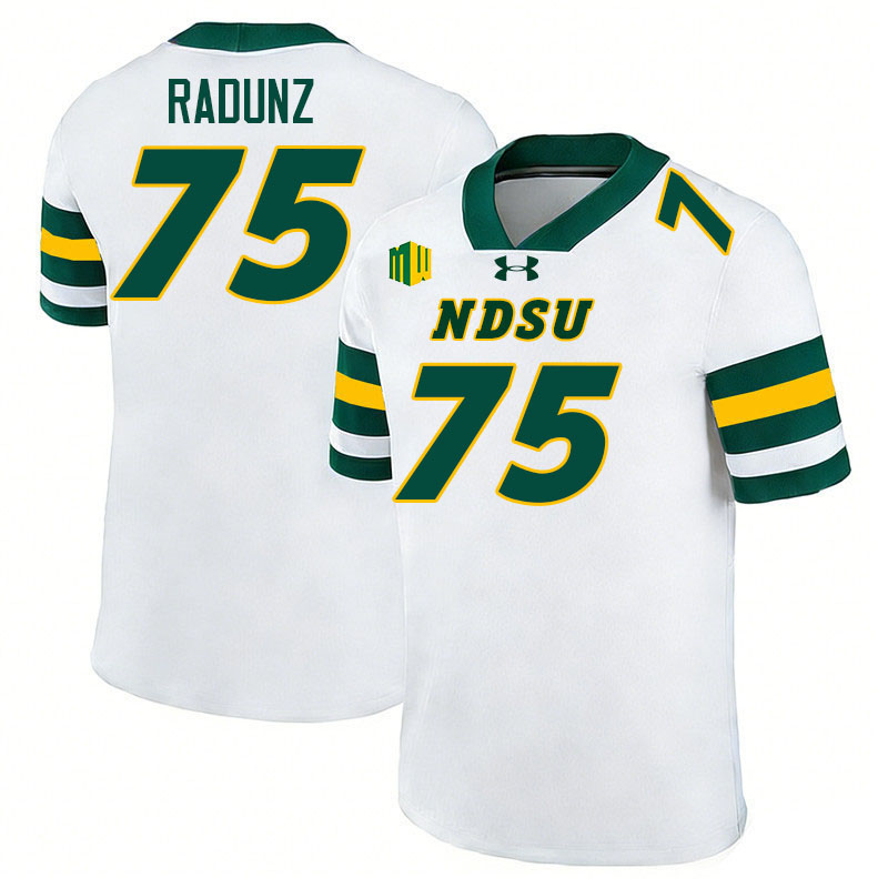 North Dakota State Bison #75 Dillon Radunz College Football Jerseys,Uniforms-White
